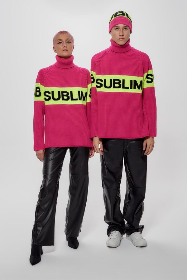 PUNTO PERLADO CUELLO ALTO FUCSIA