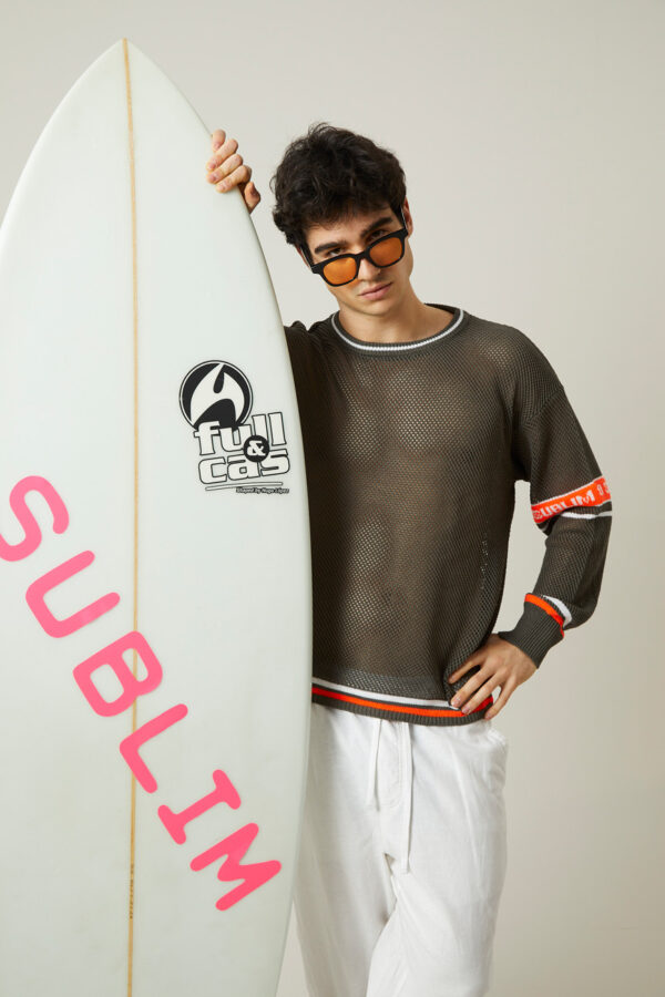 Jersey punto calado - Kaki