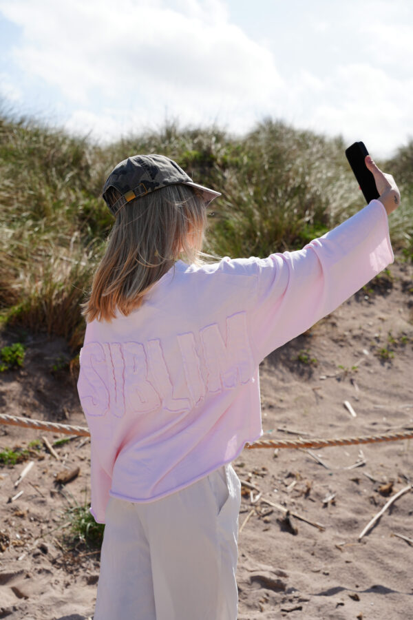 SUDADERA SUBLIM CROP CREWNECK - ROSA
